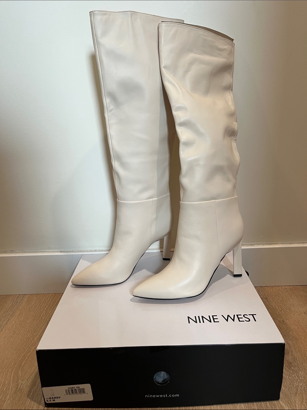 Nine West Eardy Dress Knee-High Pointed Toe Boots Size 8.5 NWB